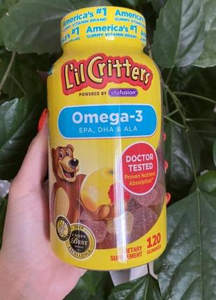 Омега 3 желейки со вкусом малинового лимонада, сша, рыбий жир