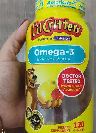 Омега 3 желейки со вкусом малинового лимонада, сша, рыбий жир