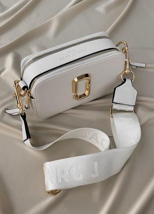 Жіноча сумка marc jacobs white gold logo4 фото