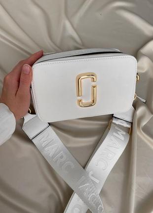 Жіноча сумка marc jacobs white gold logo1 фото