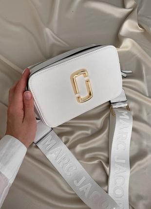 Жіноча сумка marc jacobs white gold logo9 фото