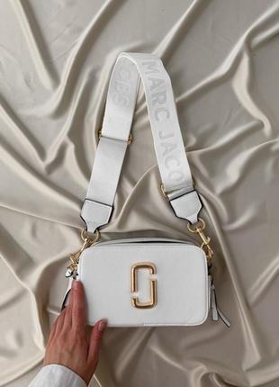 Жіноча сумка marc jacobs white gold logo2 фото