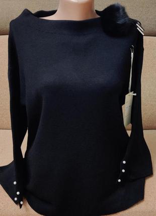 Стильная женская однотонная теплая кофточка прямого кроя  размер единый с рукавом 7/82 фото