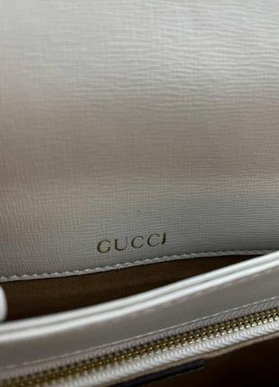 Сумка жіноча біла з натуральної шкіри gucci3 фото