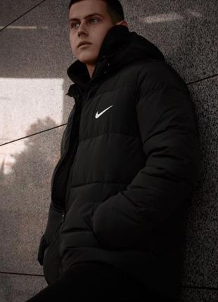 Зимняя брендовая куртка пуховик качественная до -25 nike найк2 фото