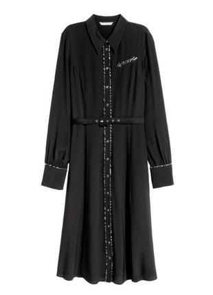 Платье рубашка миди grise h&m с перламутровыми кнопками.