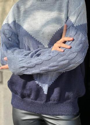 Уютный женский свитер размер универсальный 42-50 | модный вязаный свитер5 фото