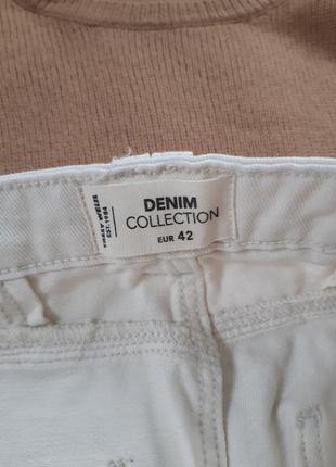 Стильные белые/молочные джинсы мом/бананы с защипами, denimco,  p. 40-424 фото