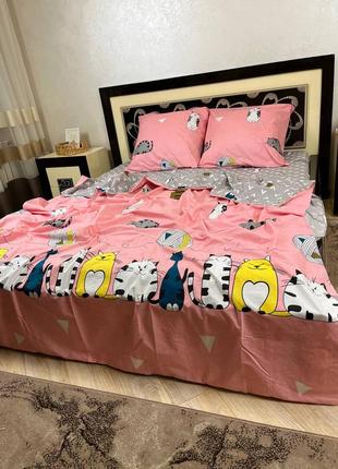 🏠 постіль кот котики бязь голд євро двушка полуторка сімейна