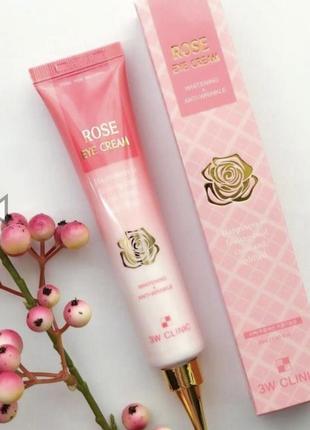 Антивозрастной крем для кожи вокруг глаз 3w clinic rose eye cream1 фото