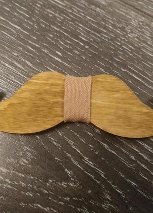 Бабочка усы деревянная1 фото