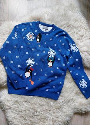 💙☃️🩵 крутий новий светр пінгвіни з вогниками