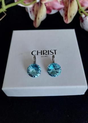 Серьги rivoli crystal blau❄️