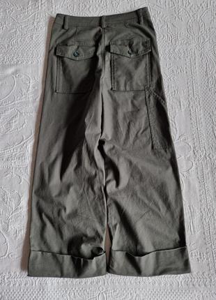 💥💥💥 женские котоновые брюки с защипами штаны карго хаки marc o polo10 фото
