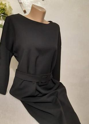Платье черное с поясом2 фото