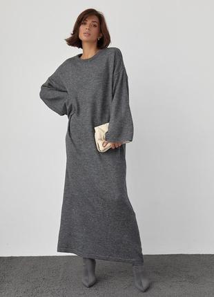 Вязаное платье oversize длиной макси4 фото