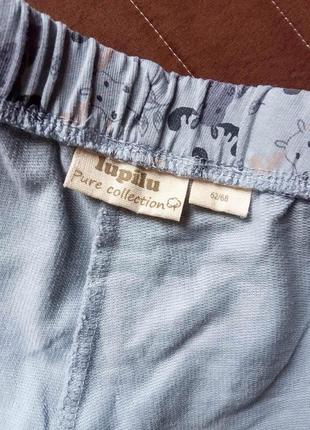Дитячі котонові штанці lupilu на дівчинку 62/68 см штани легінси бавовна  олені тваринки 2-3-4-6 міс3 фото