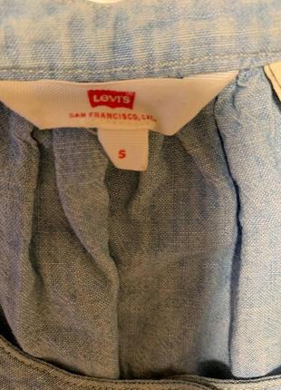 Классная фирменная джинсовая рубашка levi's, размер по бирке s.5 фото