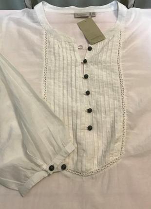 Натуральная блуза/рубашка - хлопок/шелк, bon'a parte, размер 3xl-4xl/22/486 фото
