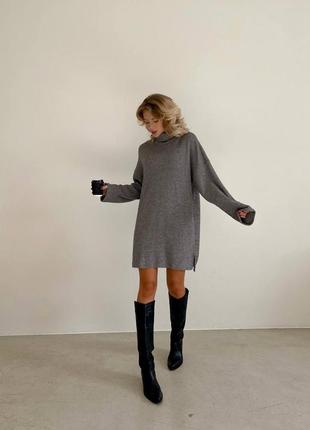 Удлиненный базовый свитер-туника свободного кроя oversize ❄️4 фото