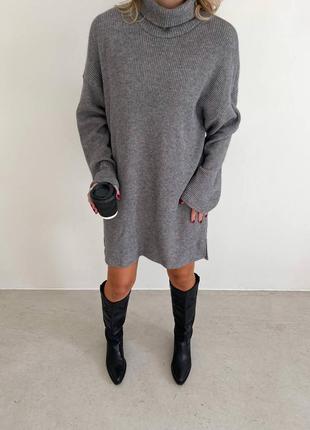 Удлиненный базовый свитер-туника свободного кроя oversize ❄️1 фото