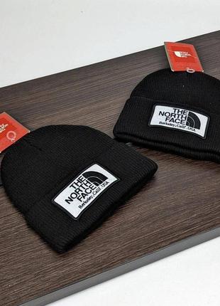 Шапка в стиле the north face чорна