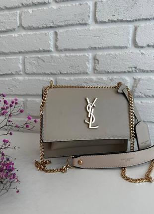 Жіноча сумка   yves saint laurent ysl 22*17*7 бежева