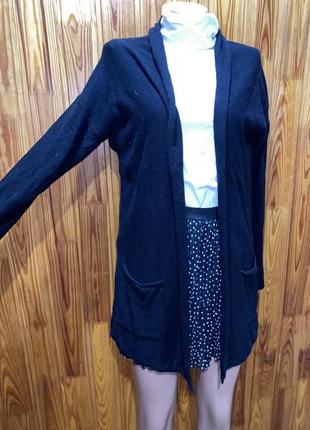 Чёрный кардиган,шерстяной кардиган