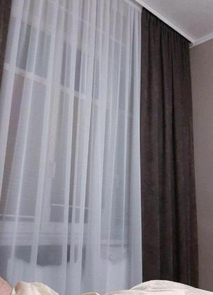 Готовые шторы  "венге" на окна в спальню, зал и на кухню 2 шторы по 300х270см