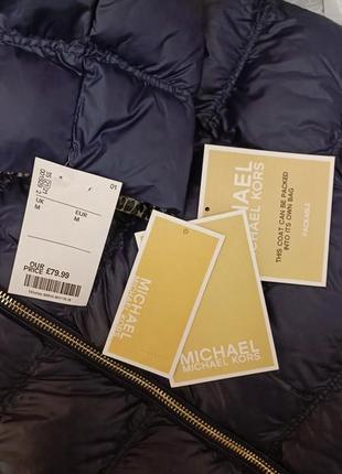 Пуховик оригинал michael kors women's black down 3/4 packable coat4 фото