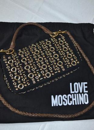 Moschino красивая сумка кожа ткань оригинал1 фото