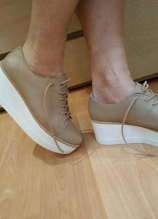 Оксфорди 42 р шкіра платформа6 фото