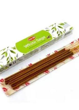 Натуральные благовония белый шалфей white sage hem 15 г