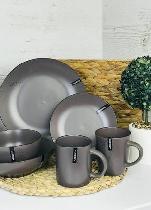 Сучасний керамічний посуд від ardesto 30 предметів/ набір тарілок / набір посуду2 фото