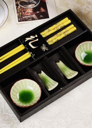 Набор для суши "хризантемы" 6 предметов , посуда для суши, палочки для суши
