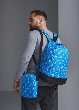 Рюкзак + сумка через плечо adidas синий комплект мужской адидас городской спортивный портфель + барсетка2 фото