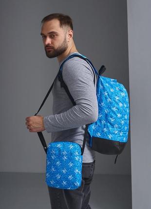 Рюкзак + сумка через плечо adidas синий комплект мужской адидас городской спортивный портфель + барсетка3 фото