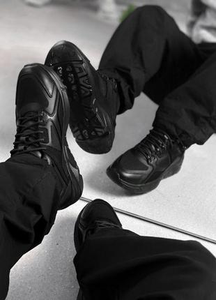 Кроссовки зимние мужские теплые кожа antarktik черные мужские ботинки зимние демисезонные