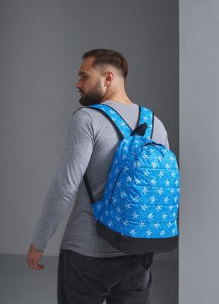 Рюкзак городской спортивный + бананка adidas синий комплект адидас портфель мужской сумка поясная через плечо6 фото