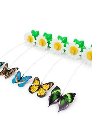 Интерактивная игрушка для кошек бабочка на батарейках - красная