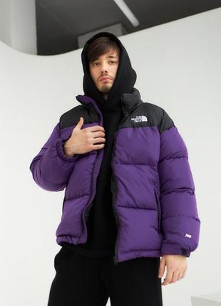 Пуховик мужской зимний the north face 700 до -25* фиолетовый куртка мужская зимняя зе норт фейс с капюшоном