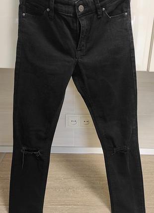 Женские джинсы zara, скинни, рванки,