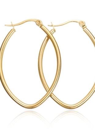 Серьги из нержавеющей медицинской стали с позолотой es-010
