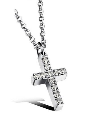 Женский крестик с камнями их нержавеющей медицинской стали psw-014