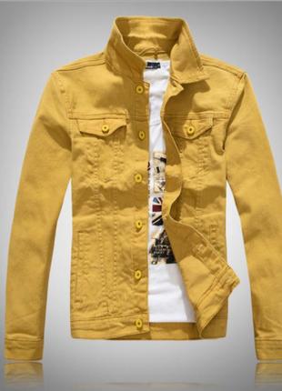Пиджак джинсовый мужской tang ku коричневый 2xl 019441 фото
