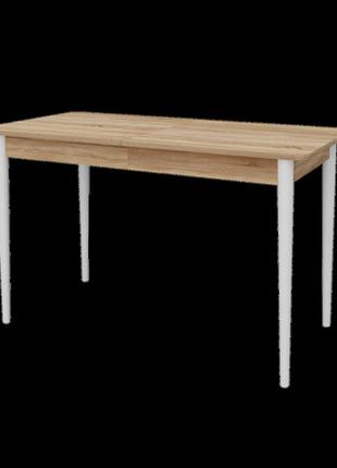 Раздвижной стол неман моно прямоугольный дуб сонома/белый3 фото