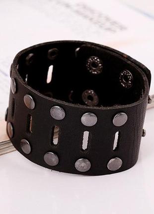 Браслет кожаный с заклепками унисекс европейский стиль 00197
