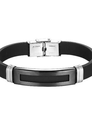 Браслет из медицинской стали на силиконовом ремешке 20см bss-075, 20 см