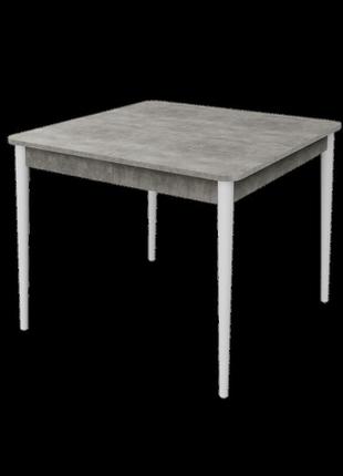 Раздвижной стол неман моно квадрат бетон/белый3 фото