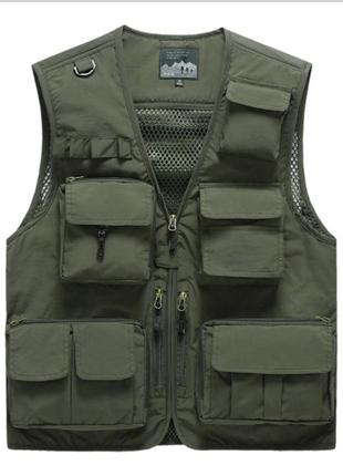 Жилет jp для охоты, рыбалки, туристов 5xl зеленый 02104